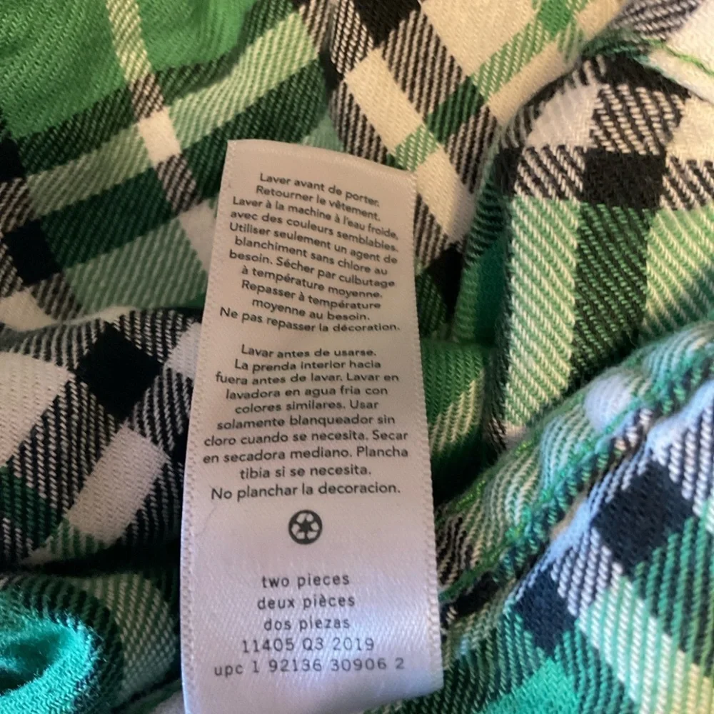 Carter's Green and White Plaid Button Down Shirt